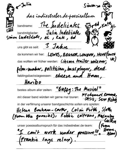 Poesiealbum The Indelicates